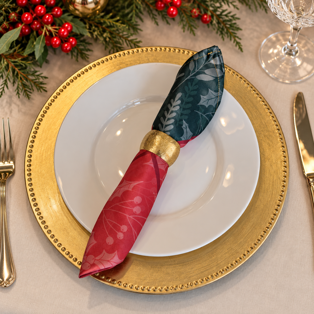 Servilletas de Tela Navideñas Christmas Magic Fold
