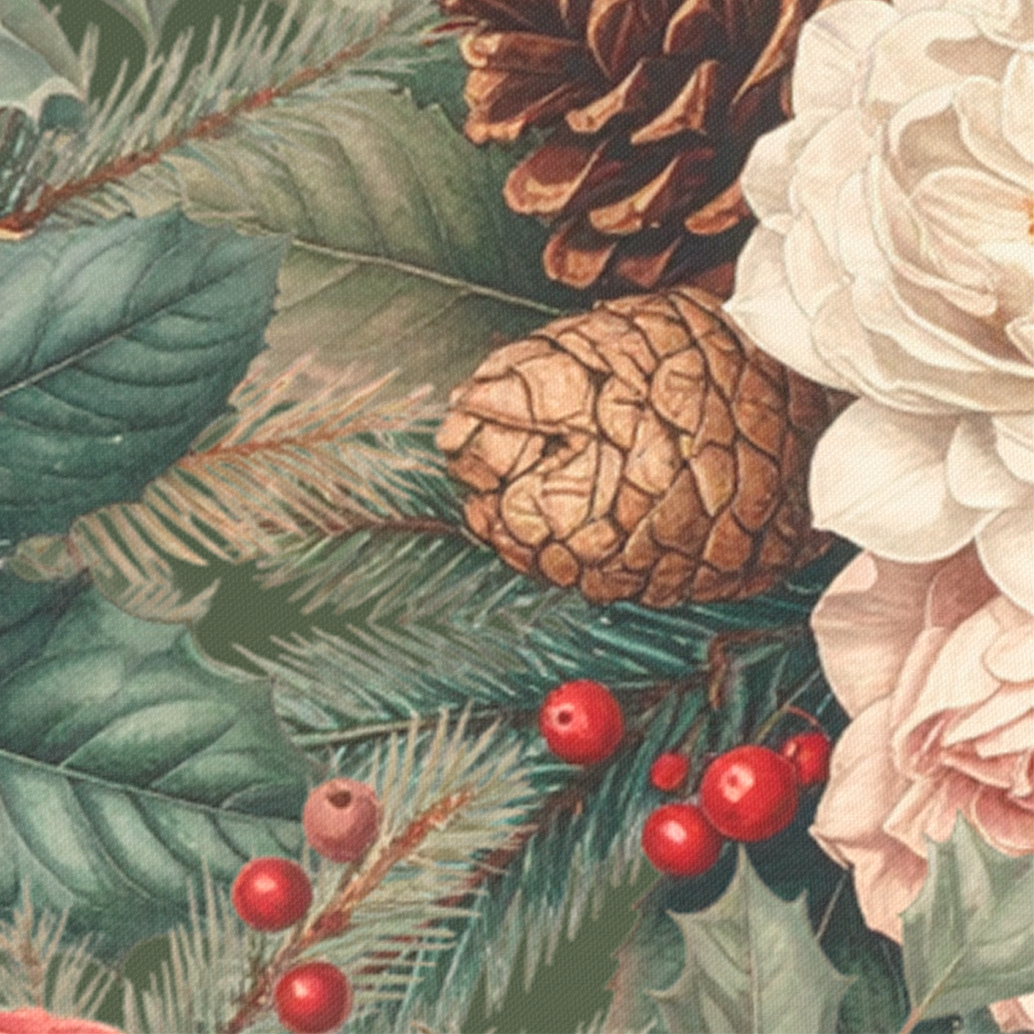 Detalle del la tela Evergreen Sprigs
