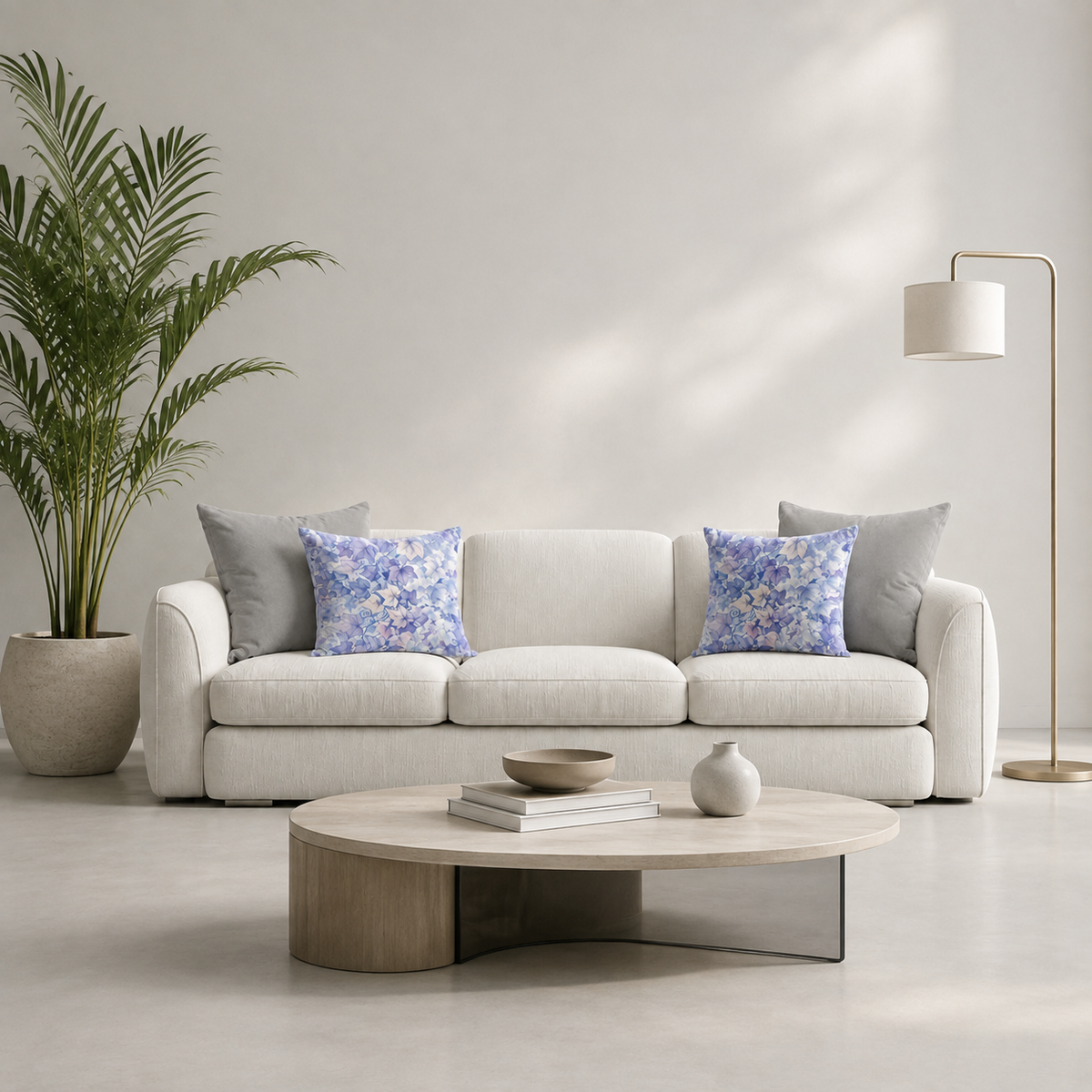 Cojines Mist Garden Estampados Florales - Sky Leaves - Sala Sky Leaves