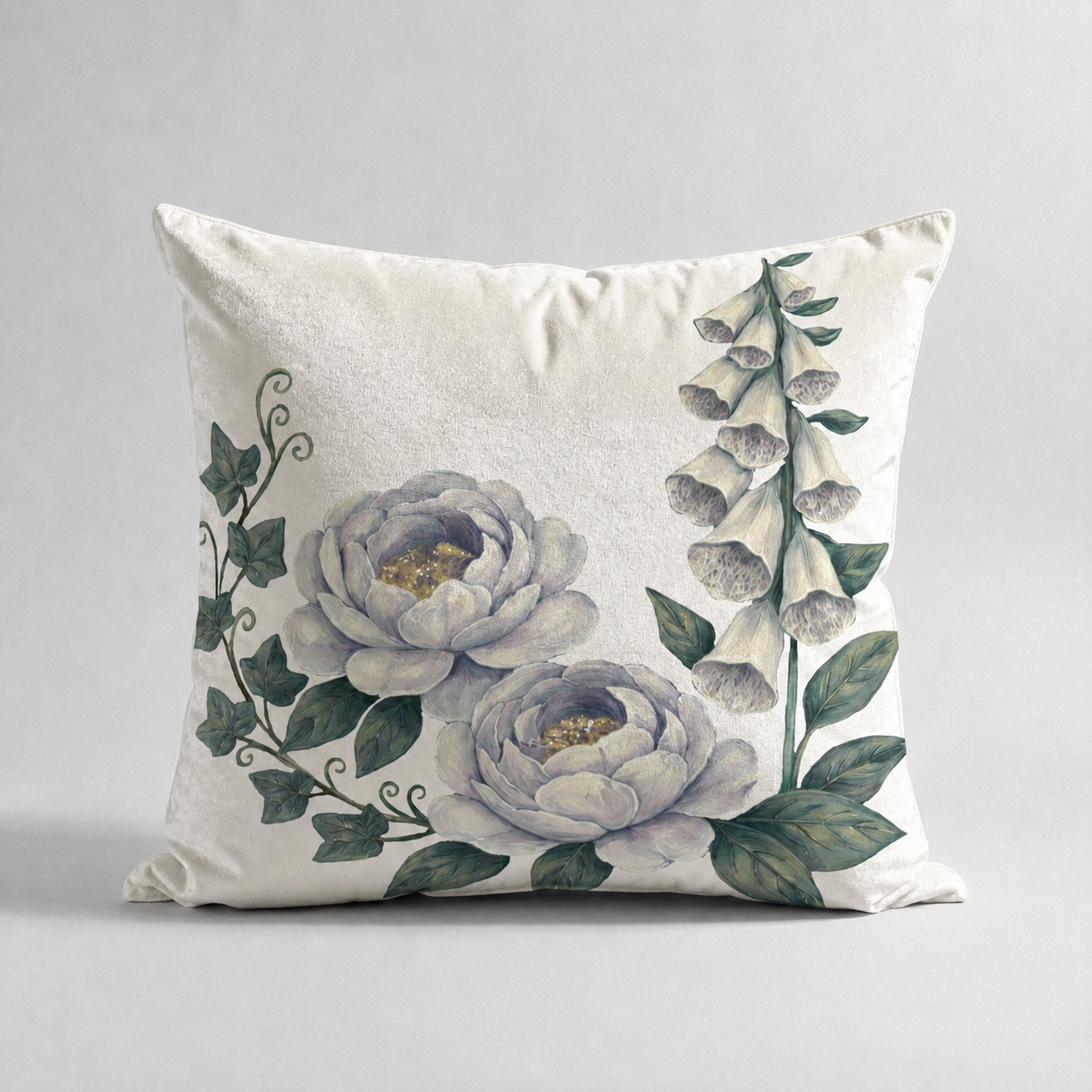 Cojines Mist Garden Estampados Florales - Oil Blue Peonies Bouquette - Cojin Oil Blue Peonies Bouquette