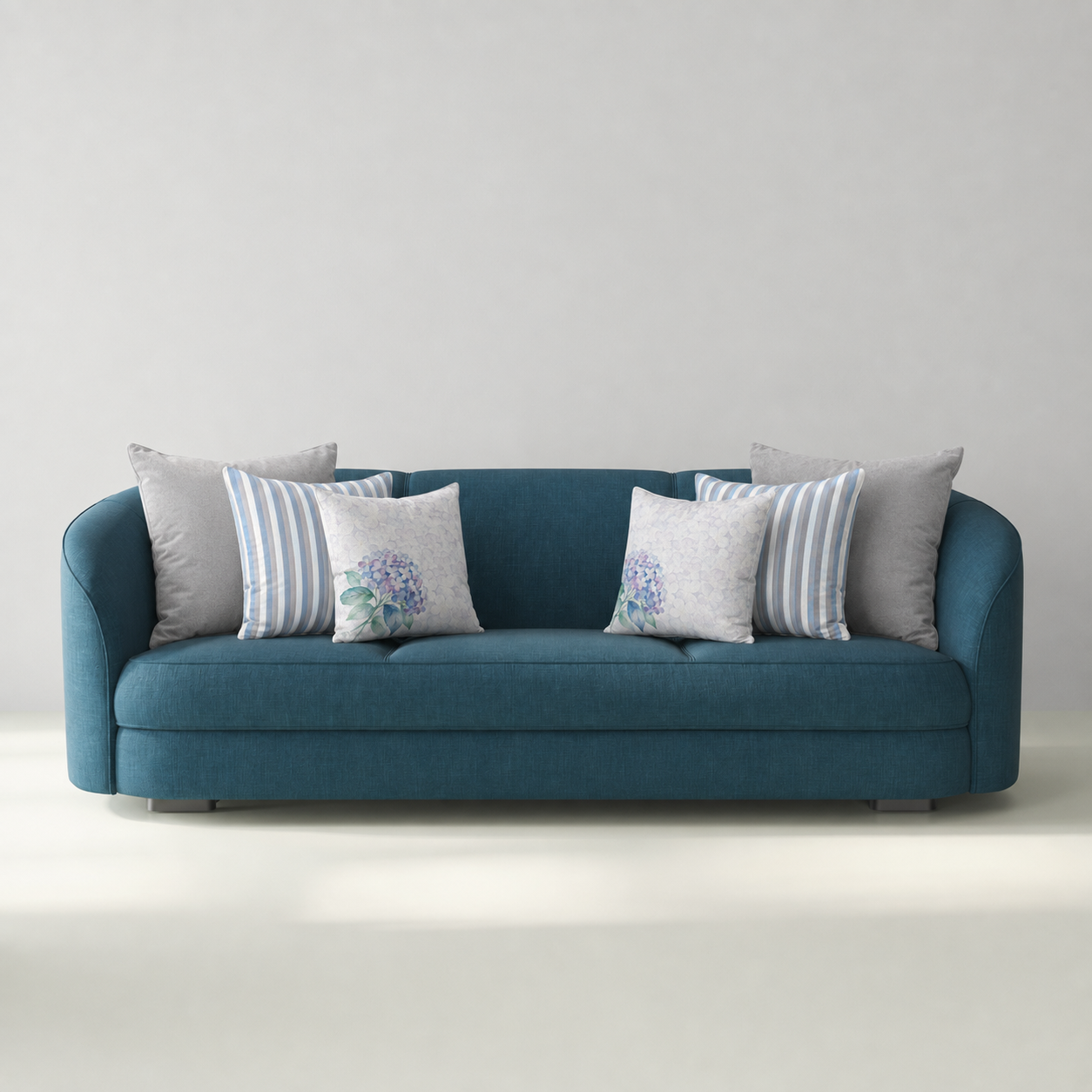 Cojines Mist Garden Estampados Florales - Blue Hydrangea Bouquette - Sofa Blue Hydrangea Bouquette