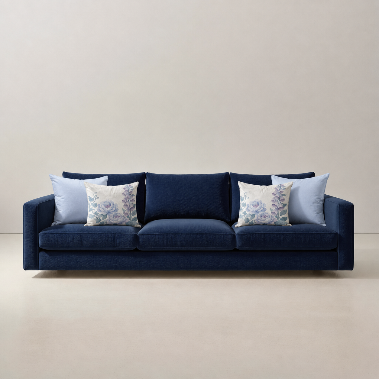 Cojines Mist Garden Estampados Florales - Aquarelle Blue Peonies Bouquette - Sofa Aquarelle Blue Peonies Bouquette