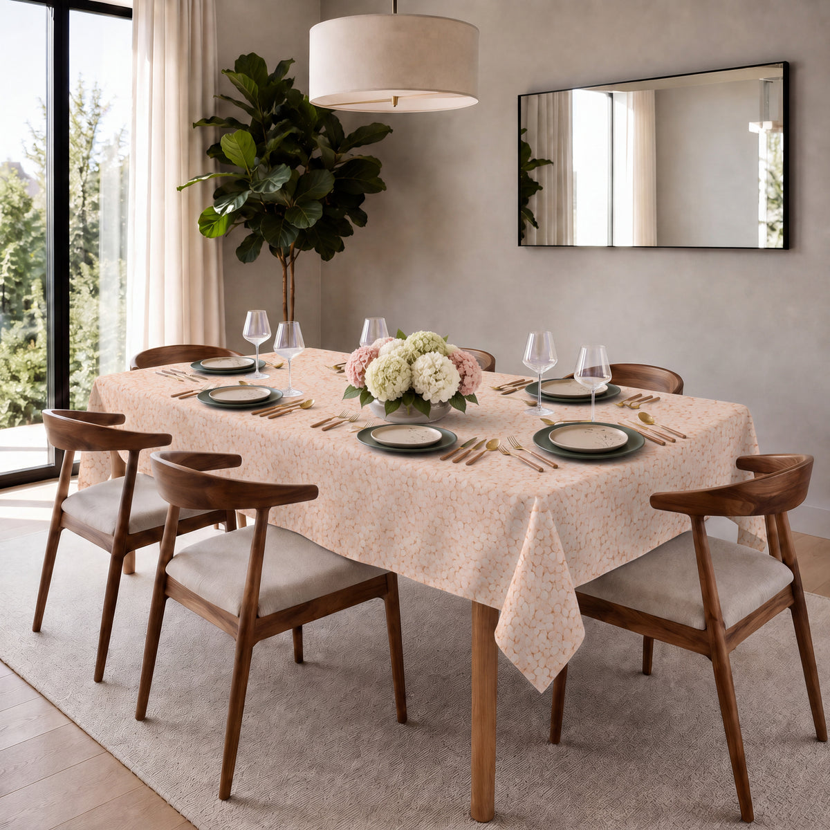 Mantel Golden Bloom : Pink Hydrangeas - Mesa Pink Hydrangeas tc