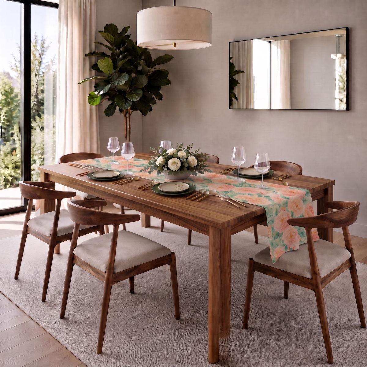 Camino de mesa Golden Bloom: Warm Peonies - imagen 2