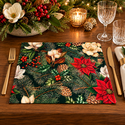 Individuales Navideños Winter Herbarium