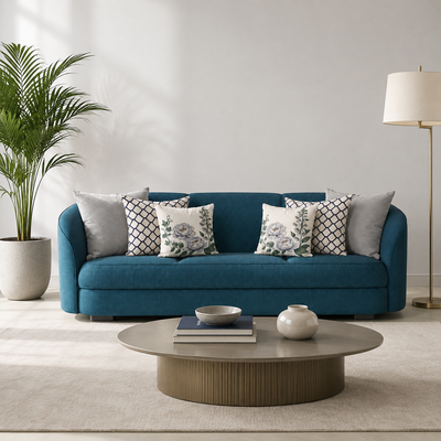 Cojines Mist Garden Estampados Geometricos - Blue Honeycomb - Sala Blue Honecomb