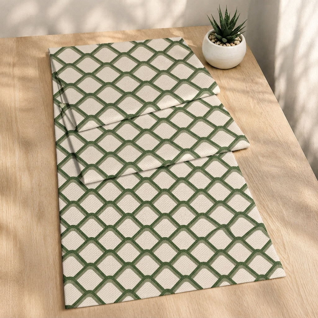 Camino de mesa Golden Bloom: Green Honeycomb - imagen 1