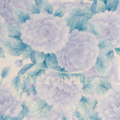 Mantel Mist Garden: Mist Peonies - Tela Mist Peonies