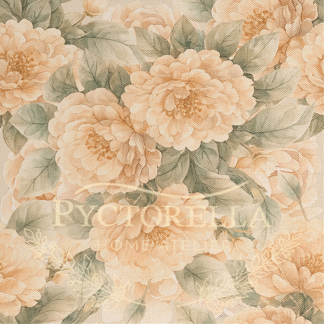 Mantel Heritage Meadow: Meadow Peonies - Tela Meadow peonies