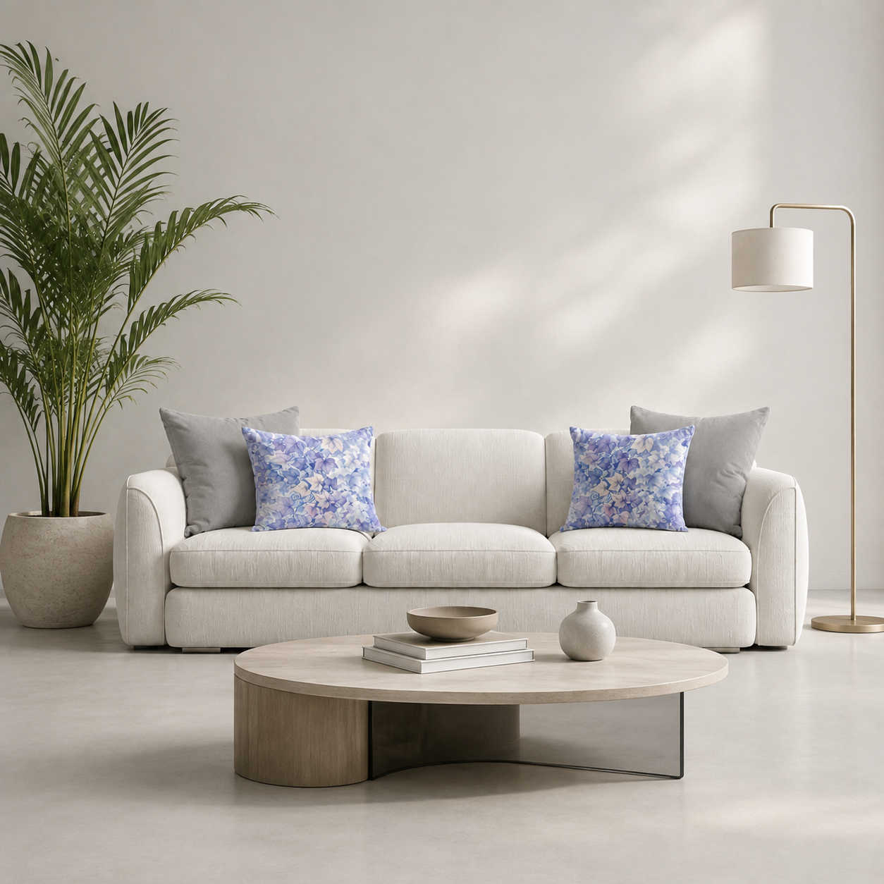 Cojines Mist Garden Estampados Florales - Sky Leaves - Sala Sky Leaves