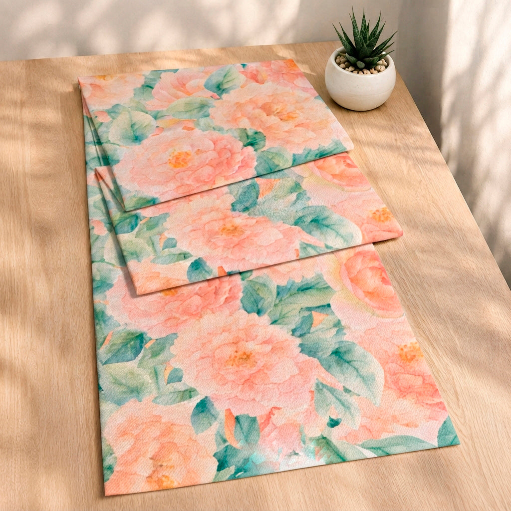 Camino de mesa Golden Bloom: Warm Peonies - imagen 1