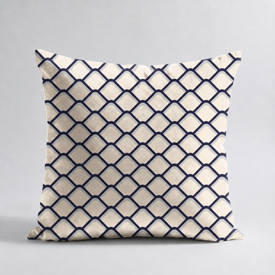Cojines Mist Garden Estampados Geometricos - Blue Honeycomb - Cojin Blue Honecomb