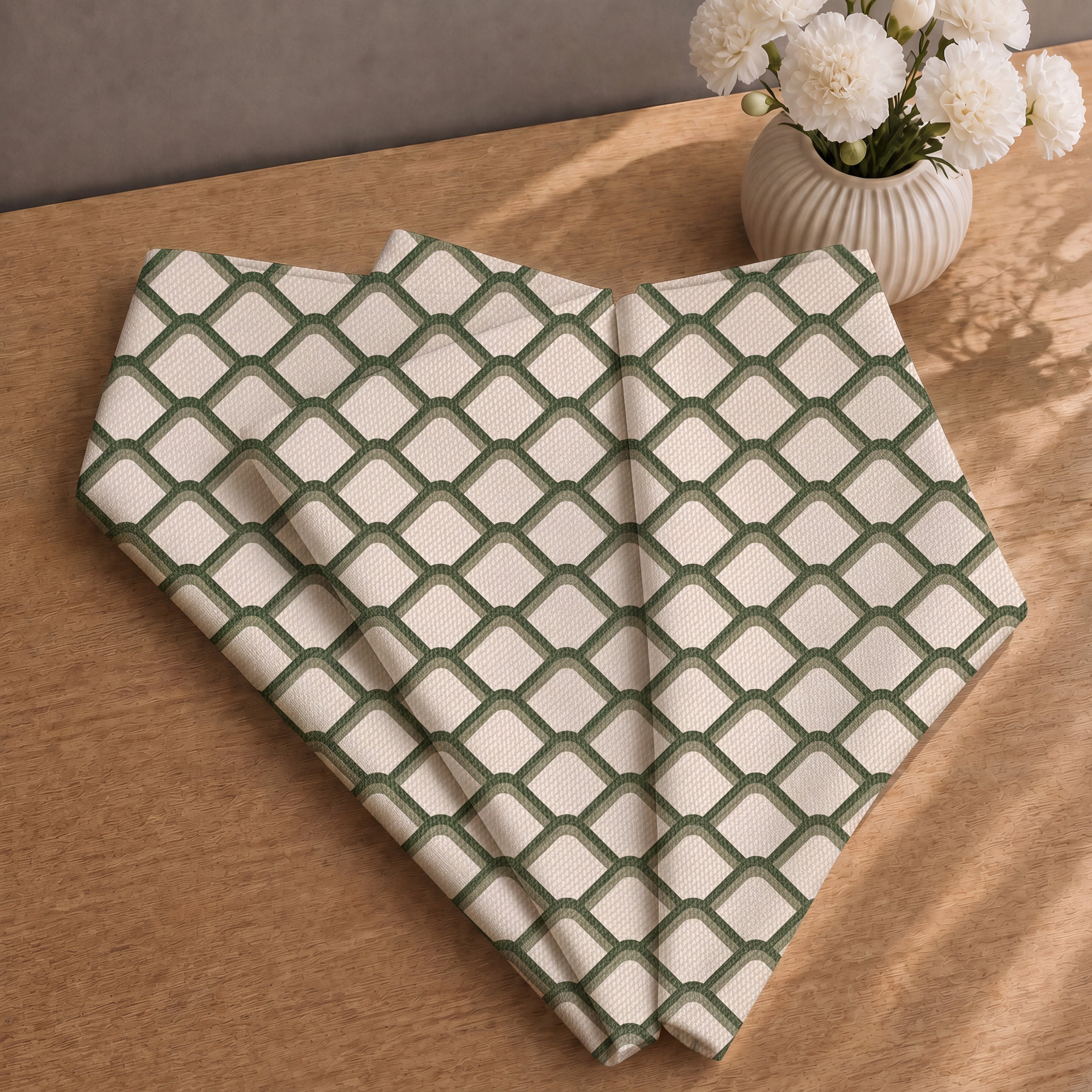 Mantel Golden Bloom : Green Honeycomb - Mantel Green Honeycomb