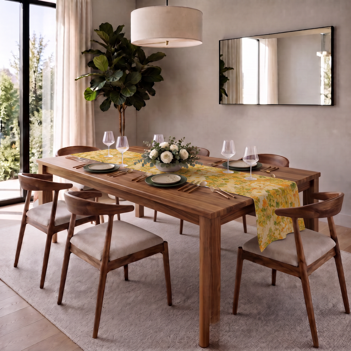 Camino de mesa Golden Bloom: Summer Leaves - imagen 2