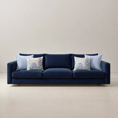 Cojines Mist Garden Estampados Florales - Aquarelle Blue Peonies Bouquette - Sofa Aquarelle Blue Peonies Bouquette