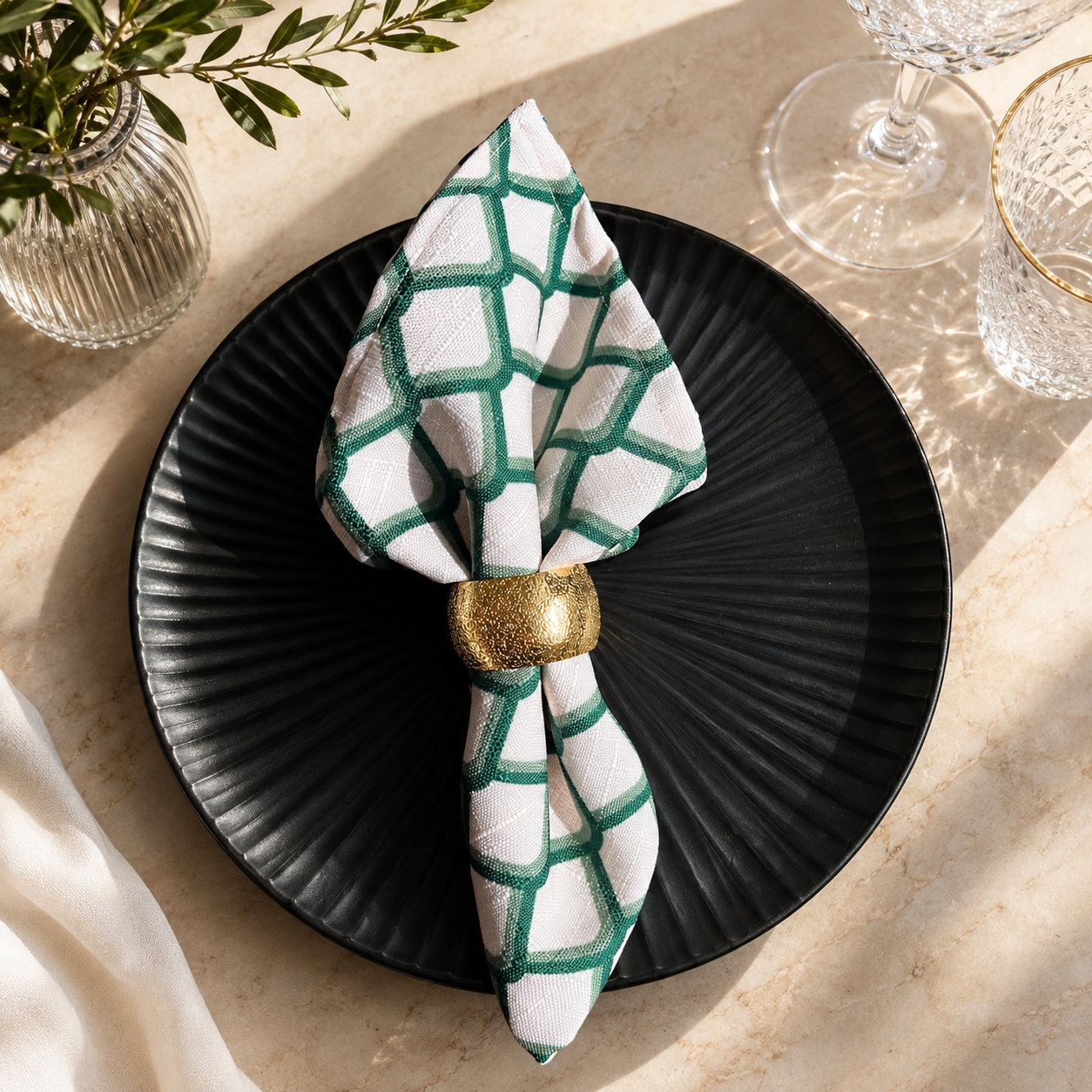 Servilleta Golden Bloom: Green Honeycomb - imagen 2